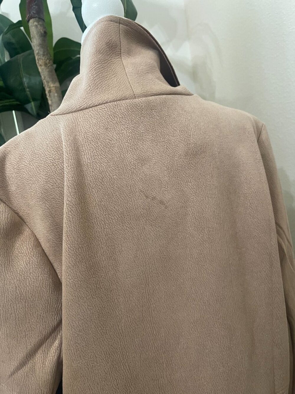Olivia Grey XL Camel Textured Long Open Front Coat NWT Flaw - Picture 12 of 13